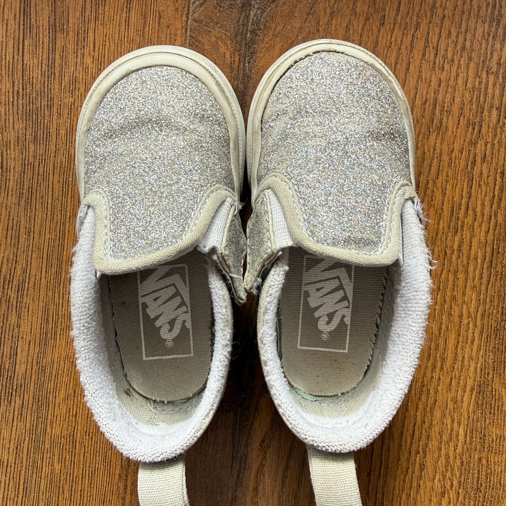 Vans Kids Sparkly Slip-On Sneakers - Silver Glitter